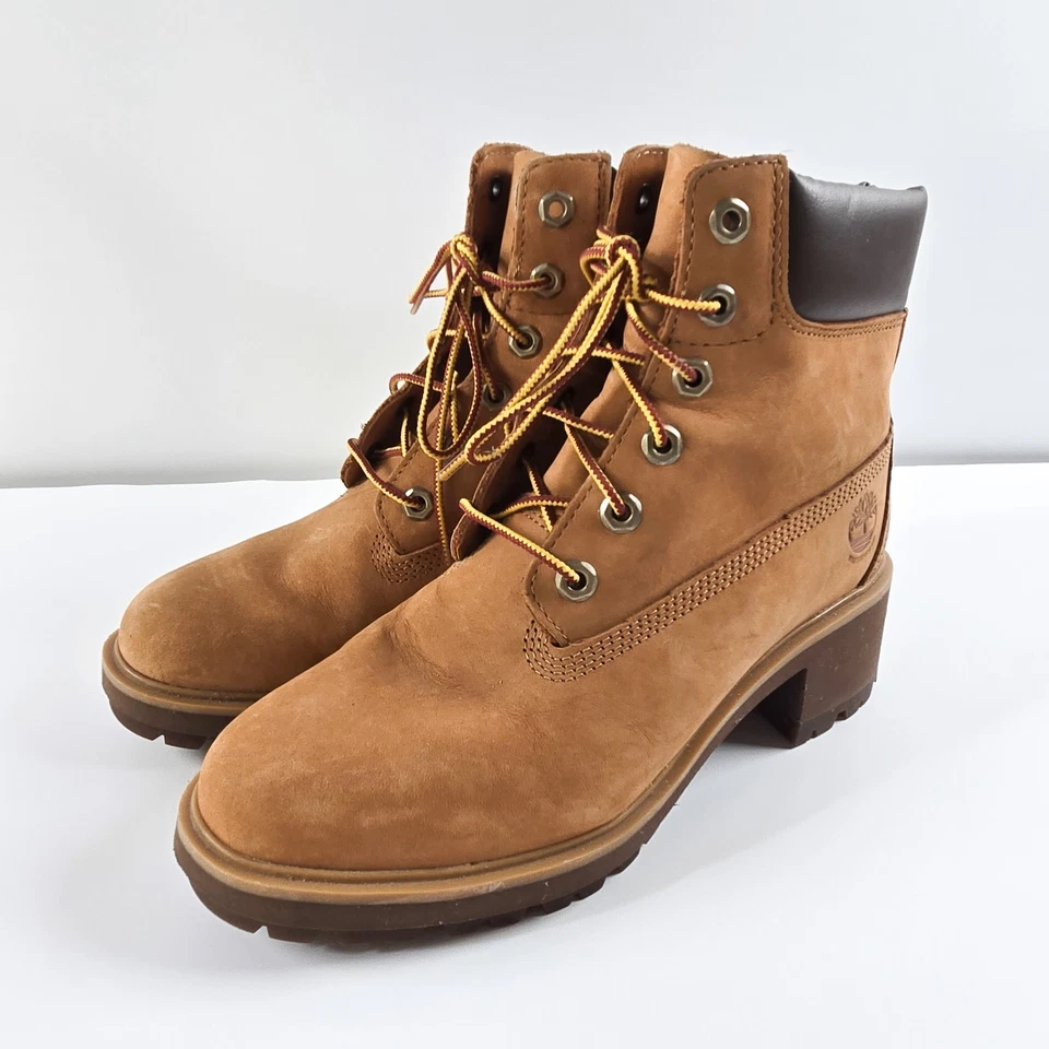 Timberland Women 8.5 Kinsley 6" Waterproof Boots Wheat Nubuck Memory Foam Combat - Image 3 of 4