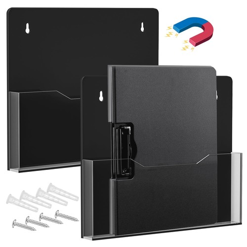 Acrylic Magnetic Wall File Organizer - Clear Black Acrylic Hanging Wall ...