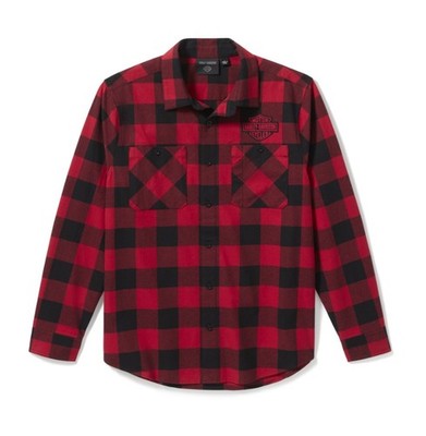 HARLEY-DAVIDSON Bar & Shield Buffalo Check Flannel für Herren rot