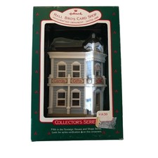 Hallmark Ornament HALL BROS CARD SHOP 5th In Series 1988 Nostalgic Houses Boxed