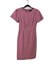 J.Crew gathered-sleeve dress two-way stretch cotton G3932 2T Pink Lined