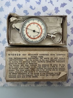 Vintage doppelseitiges STESCO Karten Entfernungsmessrad 