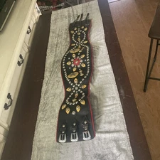 1940 DECORATED JEWELED INSCRIBED Vintage HARLEY Kidney Belt Rare Outstanding