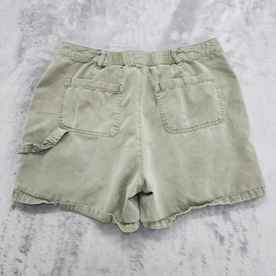 Pantalones Cortos Maurices Para Mujer L Verde Lyocell Algodón Tiro Alto Utilidad Carpintero Informal Foto 2 de 4
