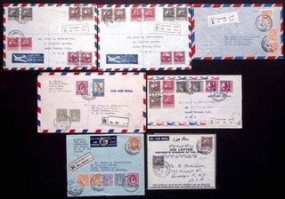 JORDAN: c.1950s Selection of Used Registered/Airmail Covers Various Cancels