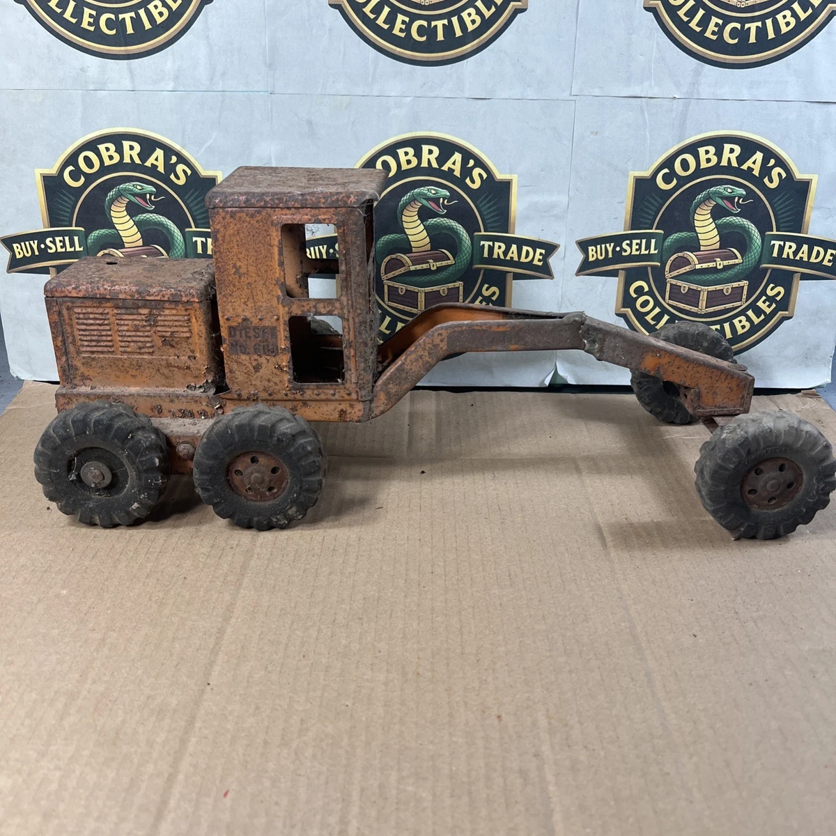 Tonka Orange Road Grader Vintage Manufacture Diecast Construction