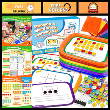 Magnetic Phonics Word Work Set - 6 Letter Tiles Trays for Kids, Hands-On Phoni