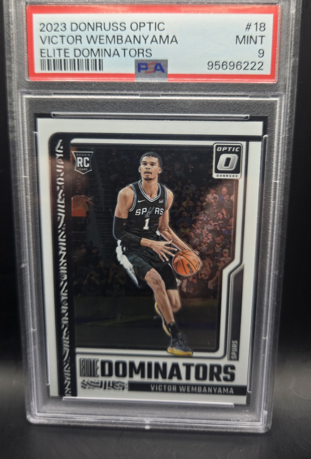 2023-24 Donruss Optic Victor Wembanyama Elite Dominators Rookie PSA 9 Mint #18
