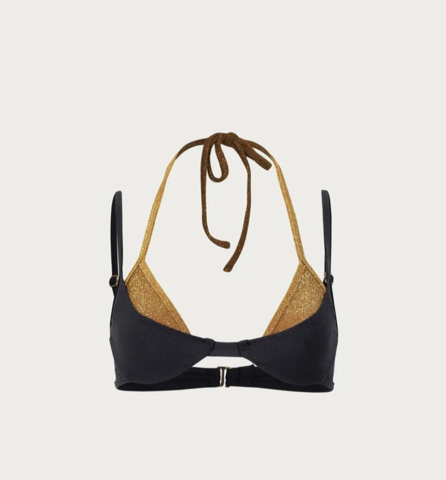 MISMO Conjunto de Bikini de Natación Los Angeles 2 Piezas Top Doble Capa Parte Inferior Negro Talla M Foto 4 de 4