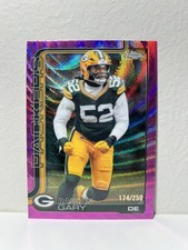 2025 Topps Chrome Football #’d /250 Rashan Gary Pink Wave Refractor - Packers