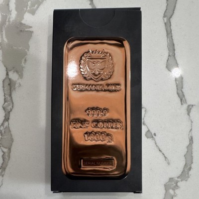 Germania Mint 999.9 Fine Copper 1kg Copper Bar 1000g | eBay
