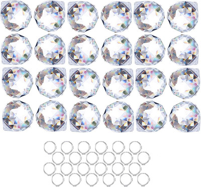 24Pcs 20mm Clear Crystal Ball Prisms for Suncatchers and Window Decor