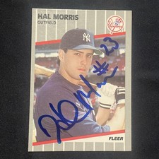 Hal Morris 1989 Fleer #260 New York Yankees SIGNED Auto Rookie Card RC. rookie card picture