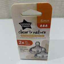 Tommee Tippee 6 Months Closer to Nature Fast Flow Nipples, 2 Count New