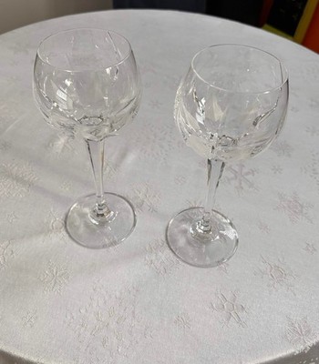 Mikasa Cut Crystal FLAME D'AMORE IMPERIAL - Two Hock Wine Glass 8 3/8'' PERFECT