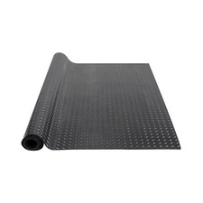Diamond-Plate Rubber Flooring Roll, 3 mm x 4 ft x 6 ft Garage Floor Mat, SBR Rub