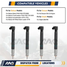 4x Fuel Injector For Bobcat Track T740 T750 T770 T870 V519 V723 Doosan D34
