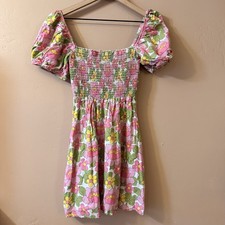 Show Me Your MuMu Bixby Mini Dress Womens Medium Floral Puff Sleeve Sundress