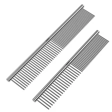 Stainless Steel Pet Combs Dog Cat Grooming Combs Tool with Rounded Teeth