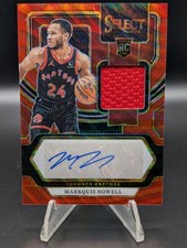 Markquis Nowell 2023-24 Panini Select RC Rookie Patch Auto Red Wave RPA Raptors