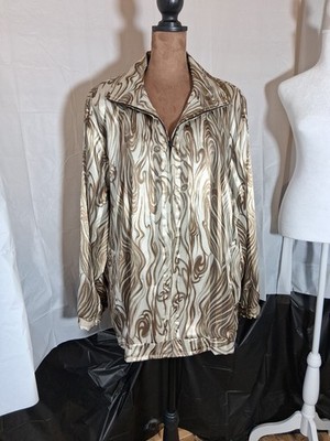 Something special Golden Twist Lightweight Jacket Long Sleeve Zip Up Size XL