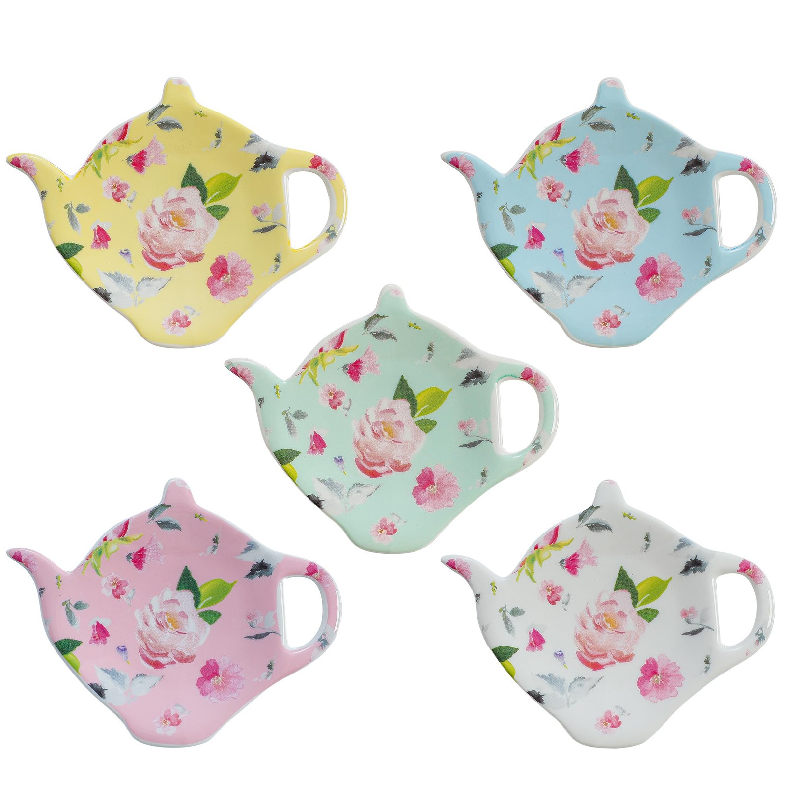 Bag Coasters, Floral Used Tea Bag Holder, Set Of 5 Tea Bag P