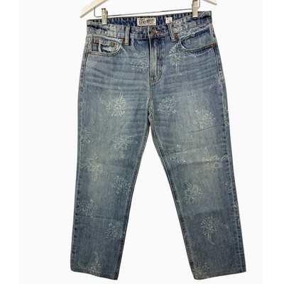 Lucky Brand Sienna Slim Boyfriend Jeans Women's 8/29 Floral Print Light Wash