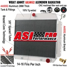 3 Row Radiator Fit 1949-1954 1950 1951 Chevy Bel Air Fleetline Styleline Deluxe