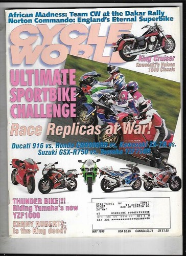 Cycle World Magazine May 1996- Kawasaki Vulcan 1500, Honda CBR900RR - Imagen 1 de 2