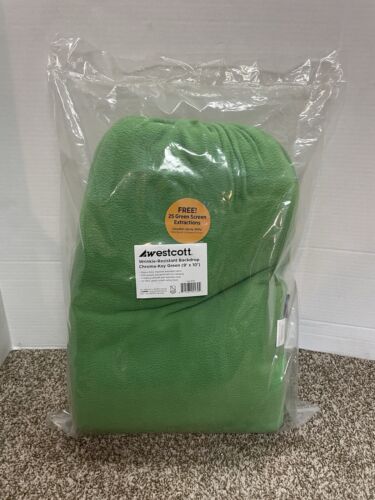 Westcott Wrinkle-Resistant Chroma Key Green Screen Backdrop 9' x 10' NEW SEALED