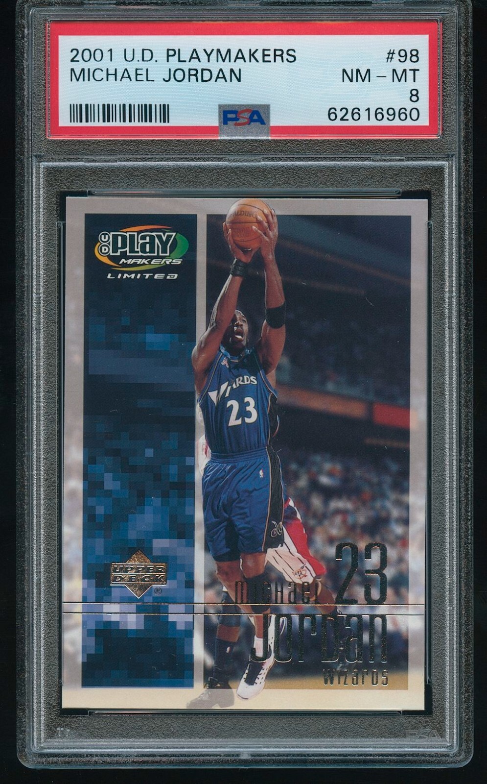 Michael Jordan 2001-02 Upper Deck Playmakers #98 PSA 8