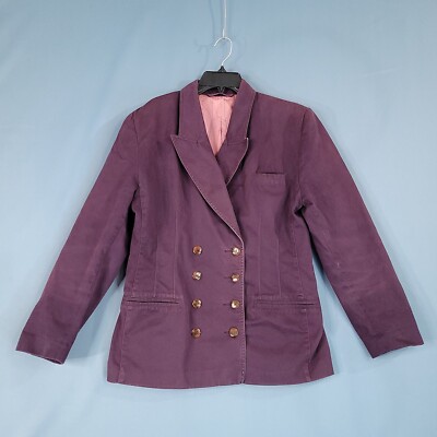 Betty Barclay Women's Double Breasted Blazer Jacket Lined Dark Violet Size 12