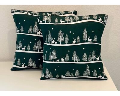 16x16 Deer in Snow Covered woods Pillow Cover Multicolor Throw Sham Double Sided
