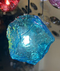 Hanging Single Blue Glass Fancy  Shade Ceiling Pendant Light 0145 BU/BK
