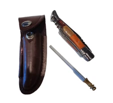 Folding knife with corkscrew, LAGUIOLE, folded length 11 cm, wooden handle. LOT3