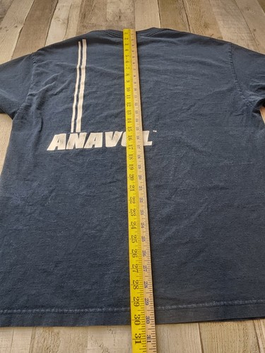 Vtg Anavol Supplement Size Strength Pump Faded Navy Blue T-shirt Men's XL - Picture 10 of 11