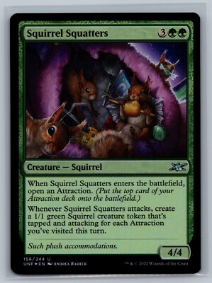 Magic The Gathering Unfinity Squirrel Squatters #156/244 Foil MTG TCG CCG