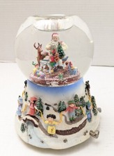 Vintage Christmas Santa's Workshop Animated W/Pump  Music Snow Globe See Video