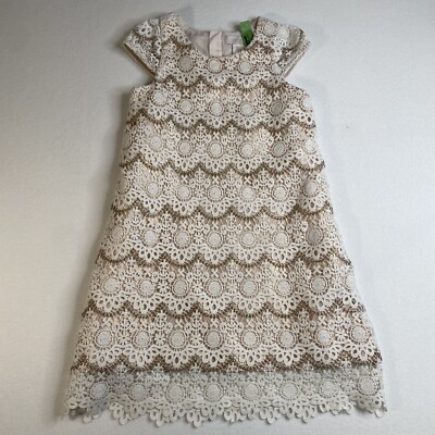 Camilla Girl's Size 8 Dress Lace Overlay Rose Gold Flower Girl Formal  Occasion | eBay