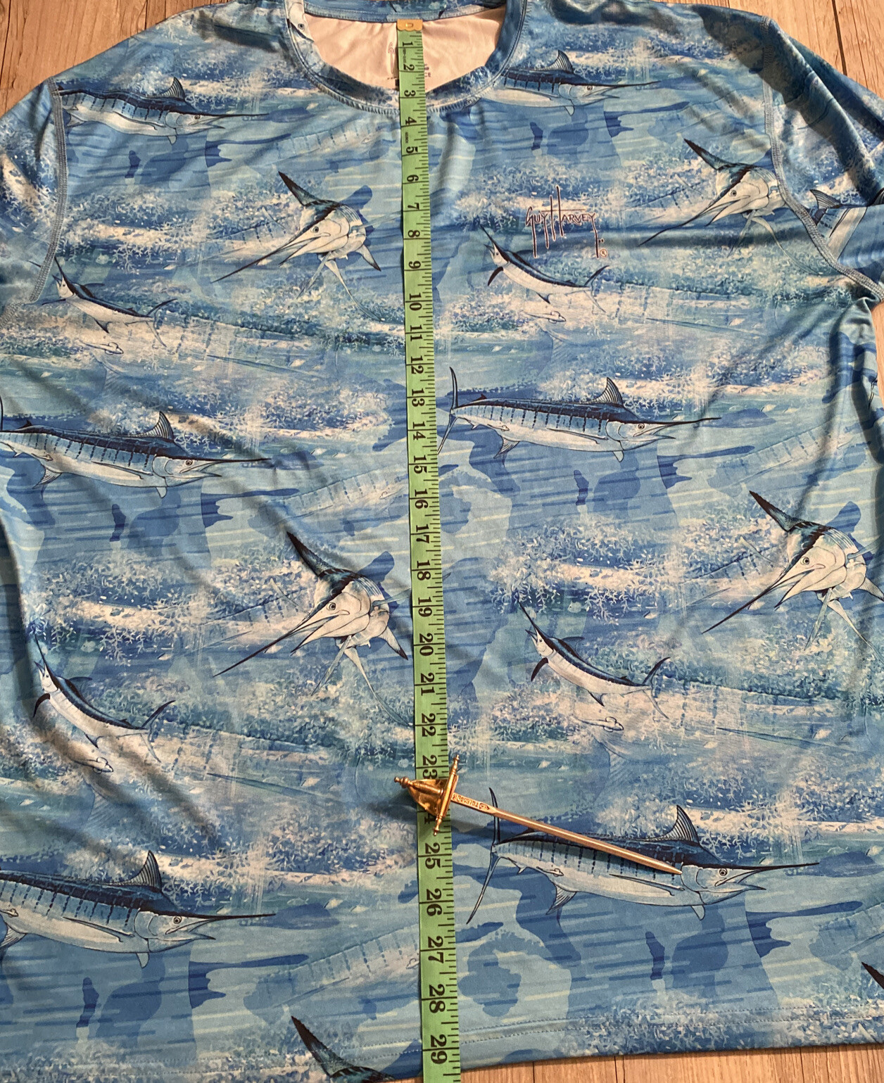 Guy Harvey Performance Long Sleeve fishing boating shirt blue marlin