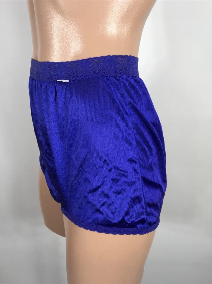 DE COLECCIÓN 1980 REFUERZO DE SETAS ABUELA NAILON BRAGAS ENCAJE TRANSPARENTE Royal Purple 7 NUEVO Foto 3 de 4