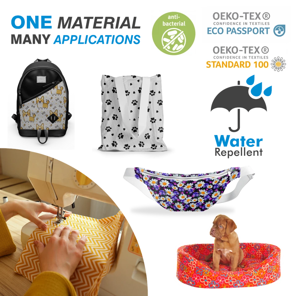 OXFORD Bedruckt Polyester Stoff Wasserdicht Meterware Outdoorstoff - Tiere - Bild 3 von 4