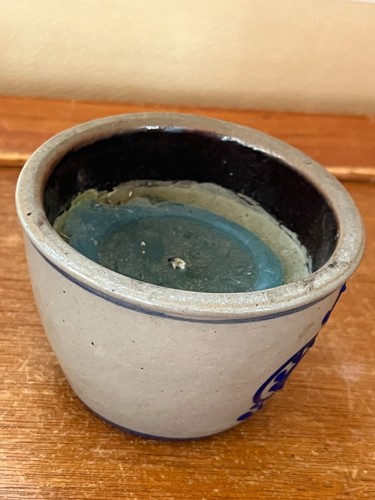 BBP markiert Beaumont Brothers salzglasiert Keramik Topf Kerzenhalter mit blauem Herzen - Bild 3 von 12