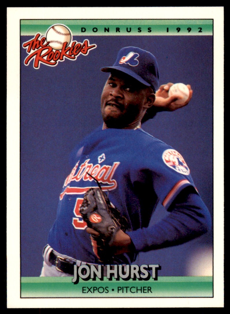 1992 Donruss The Rookies Jonathan Hurst Rookie .  Montreal Expos #57