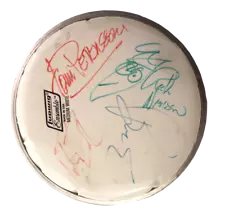 CHEAP TRICK BAND SIGNED AUTOGRAPH 6" DRUMHEAD - RICK NIELSEN BUN E CARLOS +2 JSA