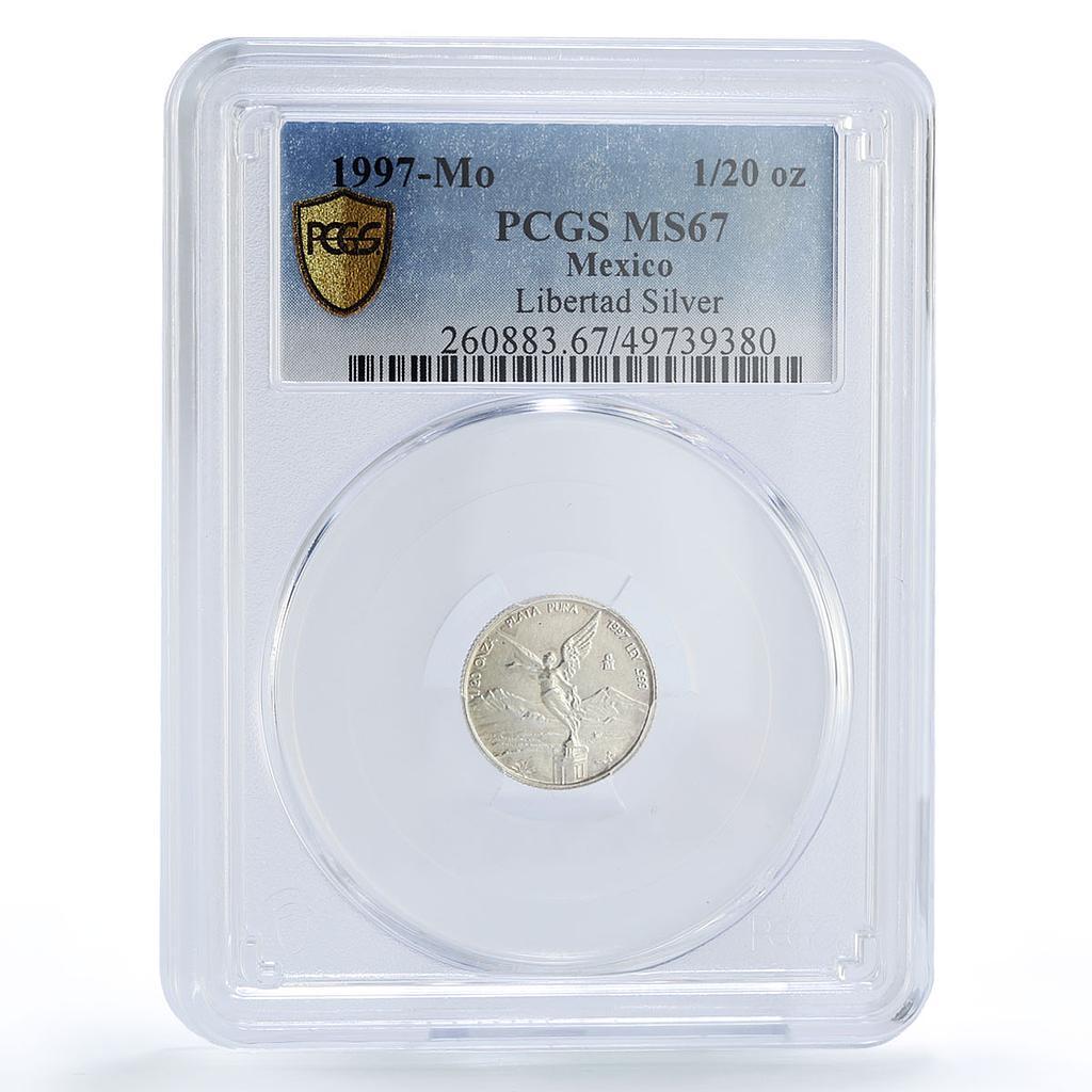 Mexico 1/20 onza Libertad Angel of Independence MS67 PCGS silver