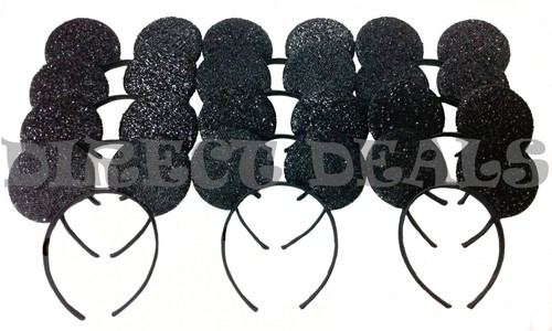 8 Stck. Minnie Mickey Mouse Ohren Stirnbänder schwarz rot gepunktet Schleife Party Gefälligkeiten - Bild 3 von 4