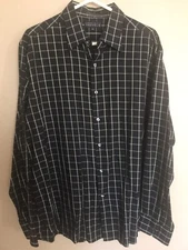 MEN'S SIZE XL PERRY ELLIS P0RTFOLIO LONG SLEEVE COTTON CHECKERED SHIRT