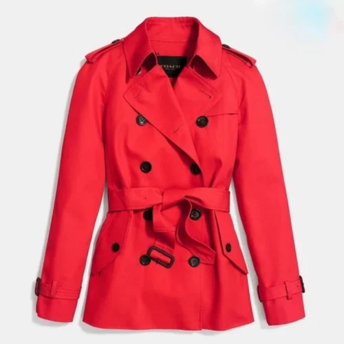 Coach Trench Cappotto Doppiopetto Rosso
