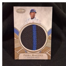 Topps 2021 Tier One Prodigious Patch Relic Pedro Martinez Mets /10 Game-Used